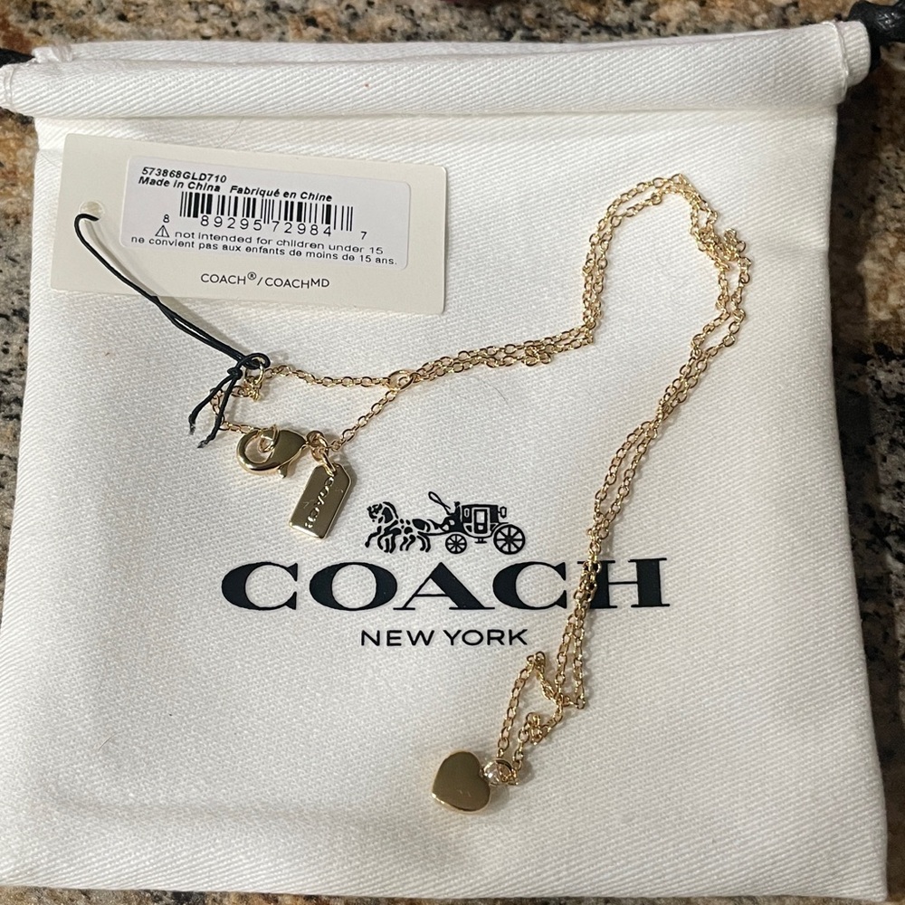 Coach Gold Heart Pendant Necklace - Picture 4 of 4
